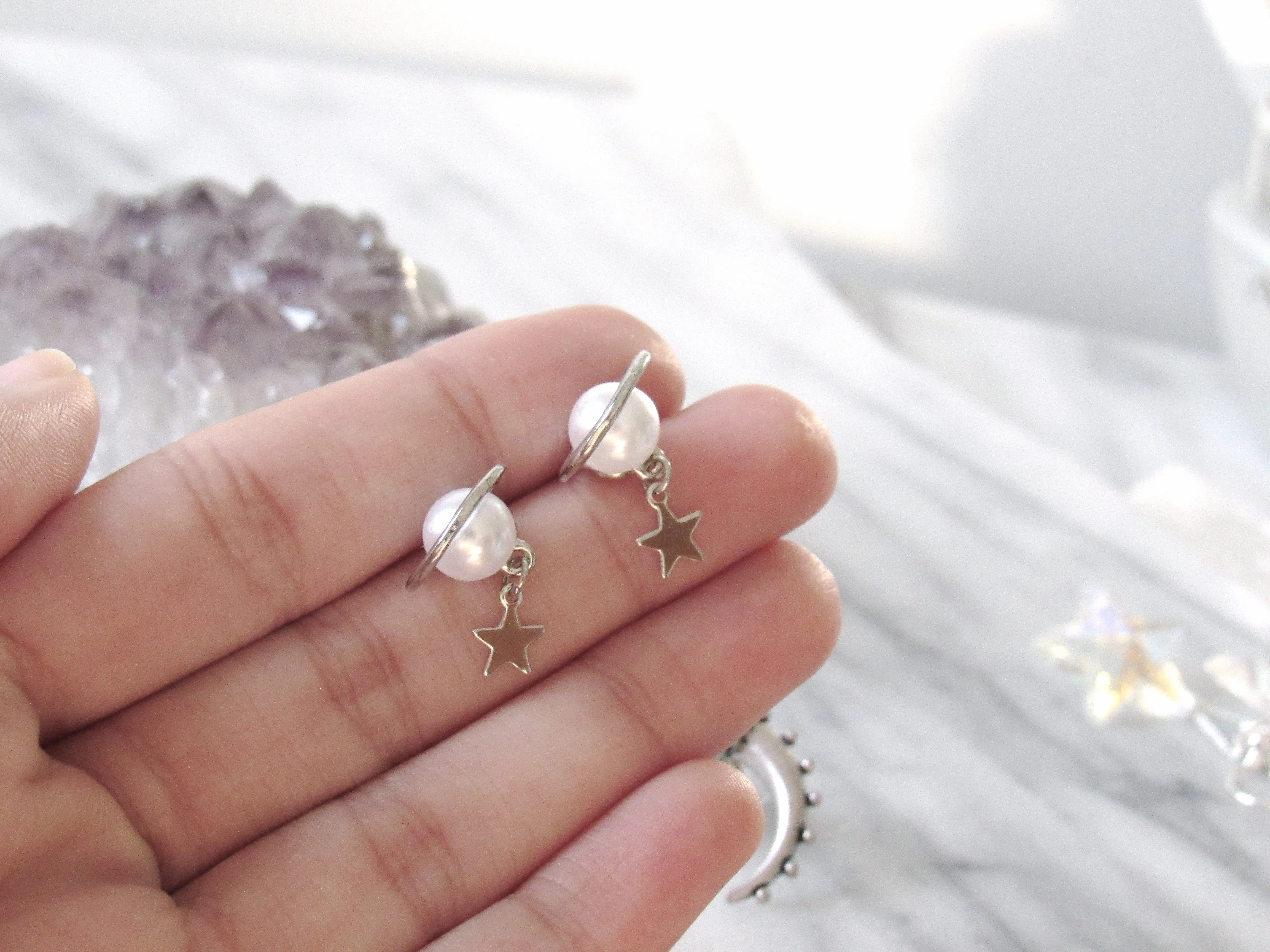 Starry Saturn Earrings (Gold & Silver)