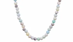 Sterling Silver 90's Style Mini Adjustable Amazonite Natural Gemstone Necklace