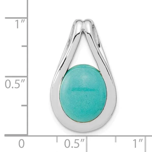 Sterling Silver Turquoise Oval Pendant