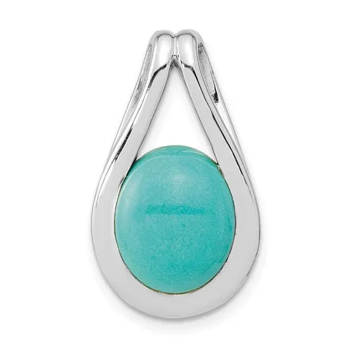 Sterling Silver Turquoise Oval Pendant