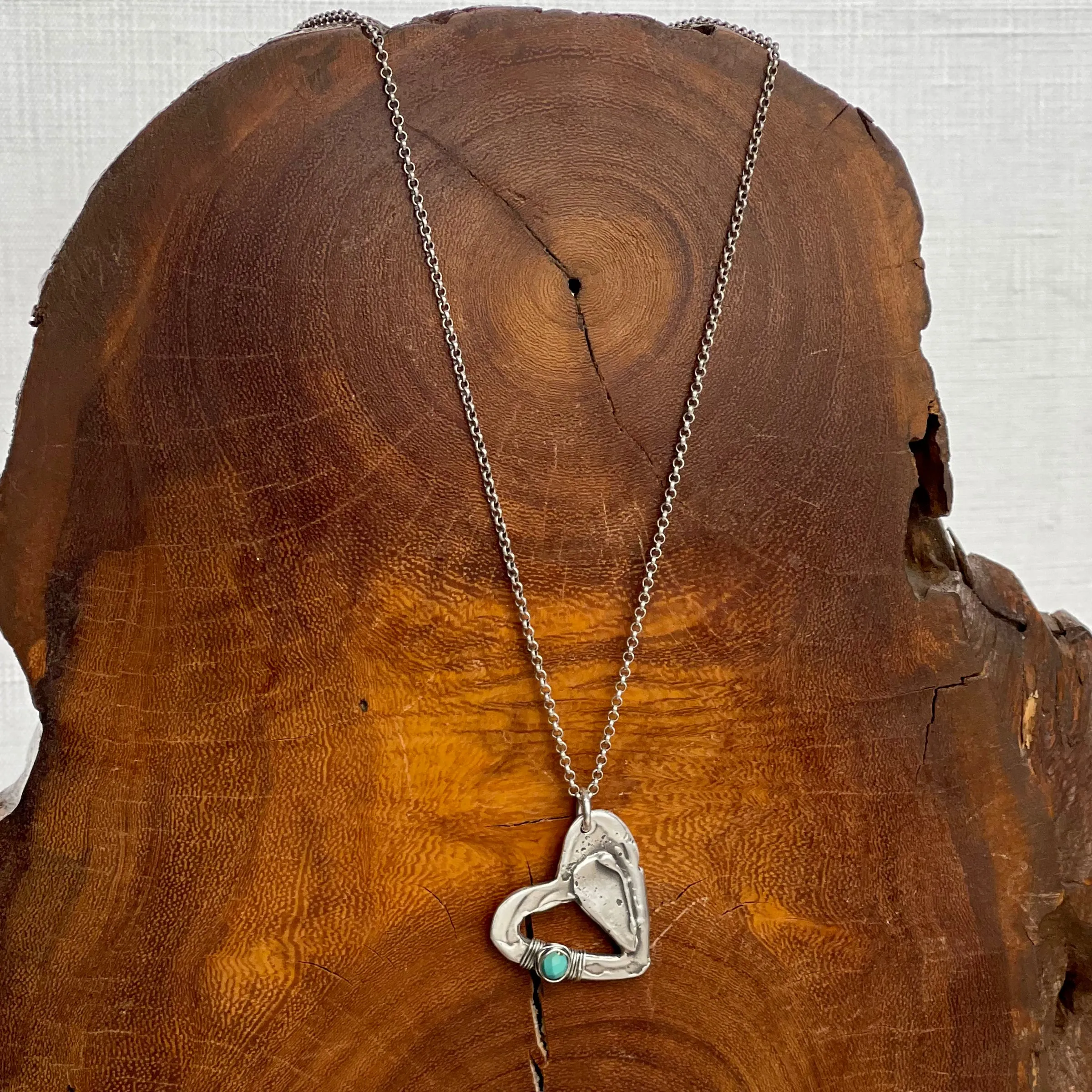 Sterling Silver Turquoise True Love Necklace