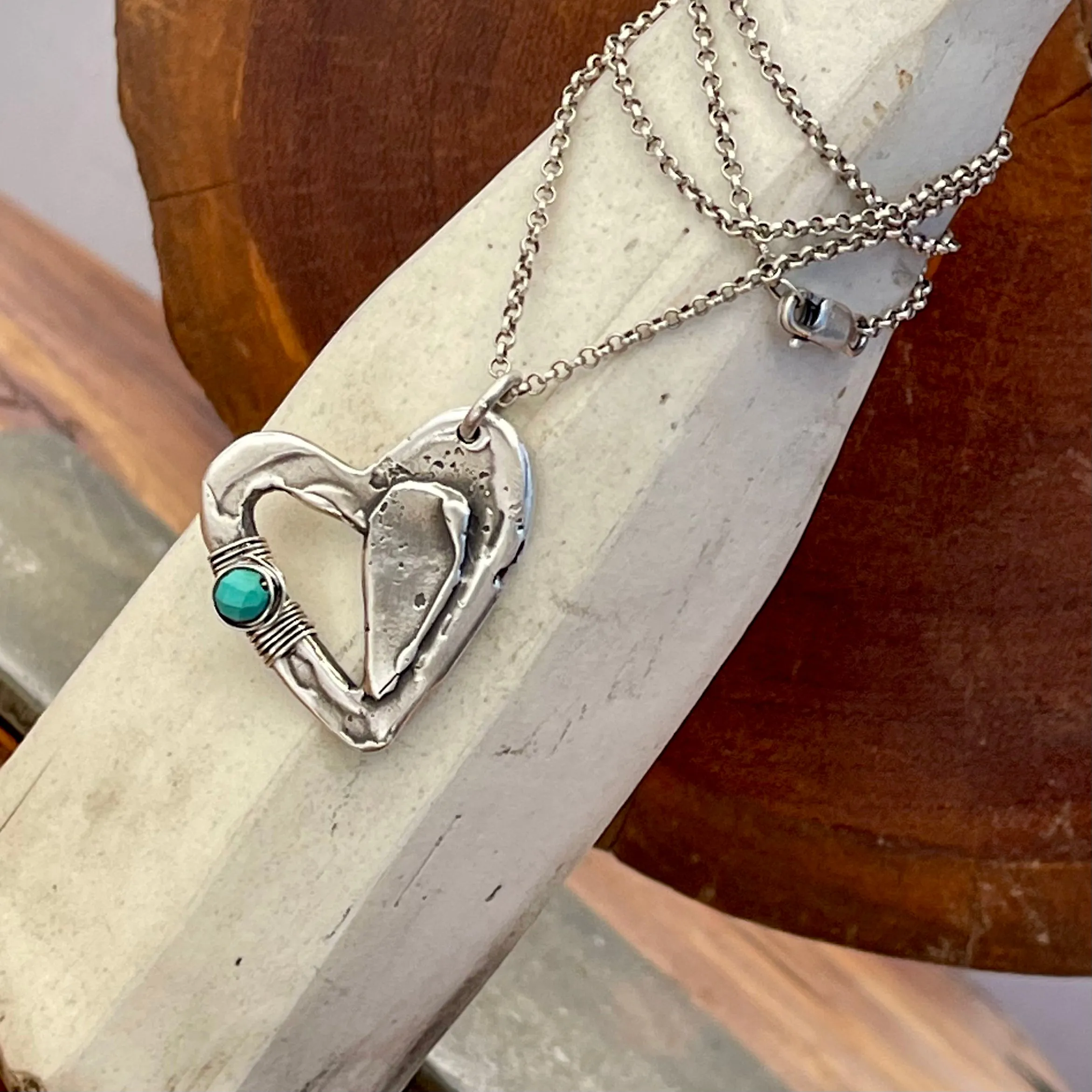 Sterling Silver Turquoise True Love Necklace