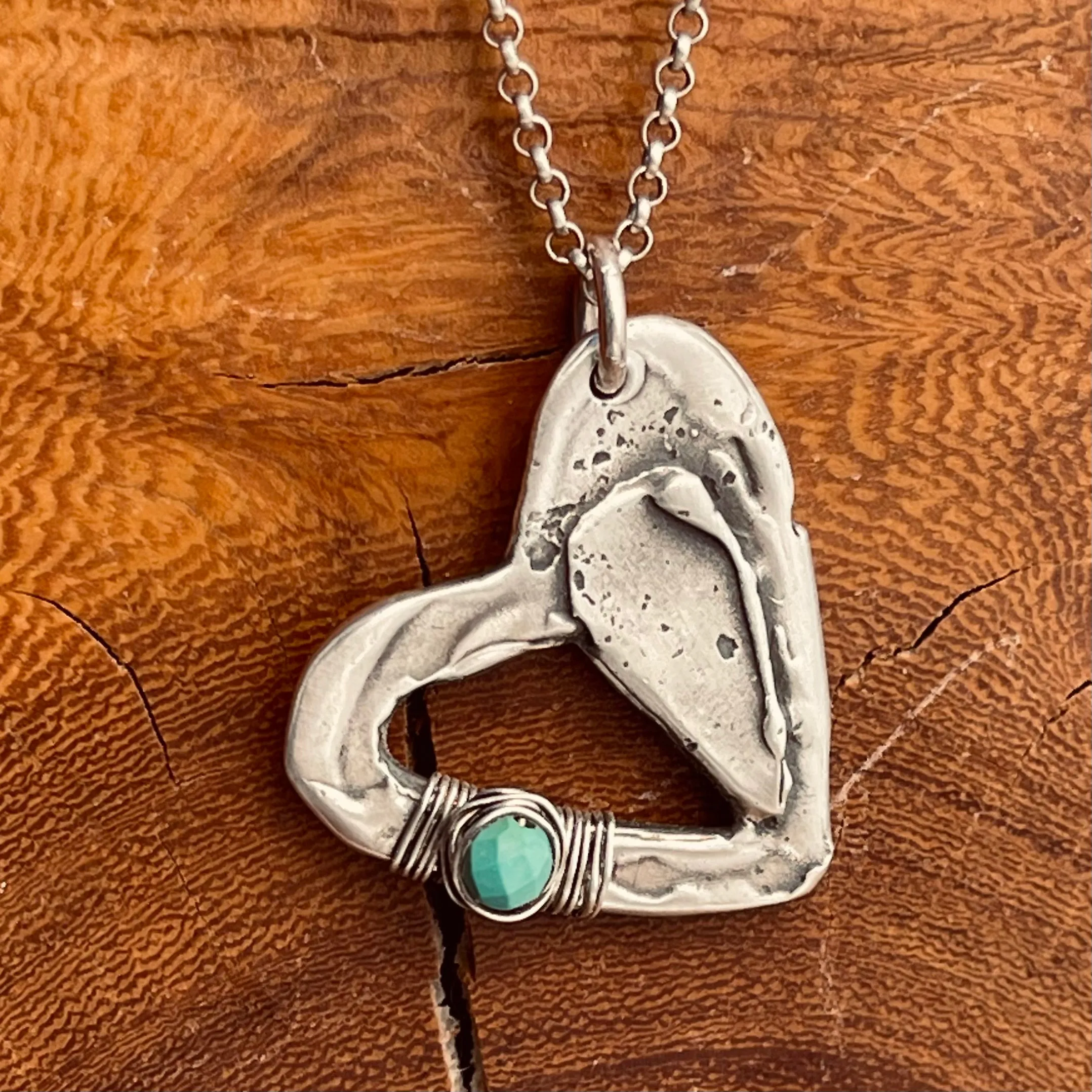 Sterling Silver Turquoise True Love Necklace