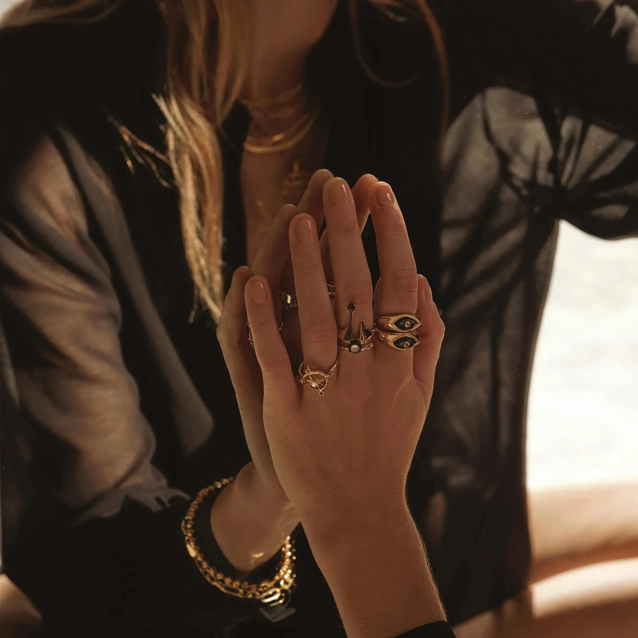 Third Eye Black Mother of Pearl Ring