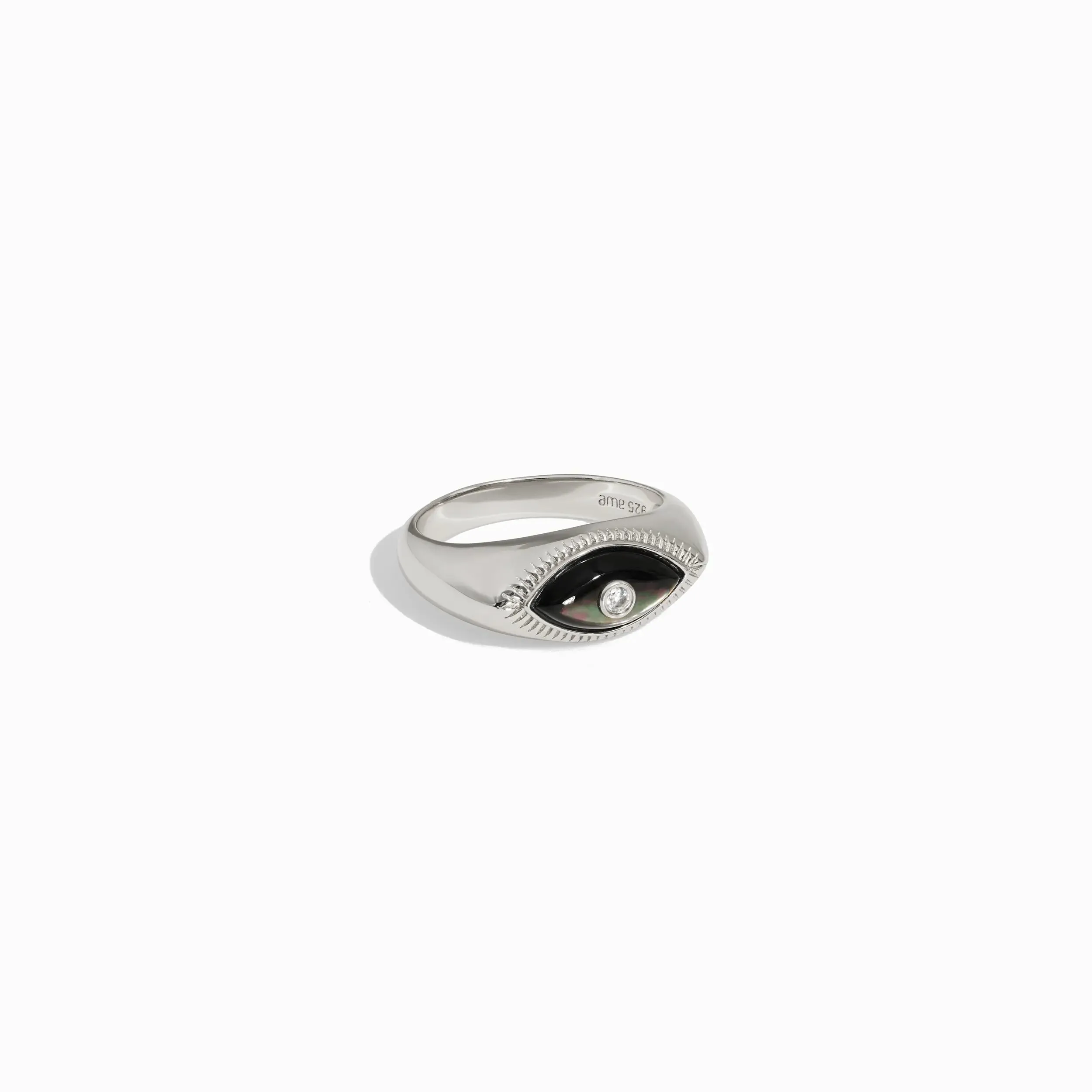 Third Eye Black Mother of Pearl Ring