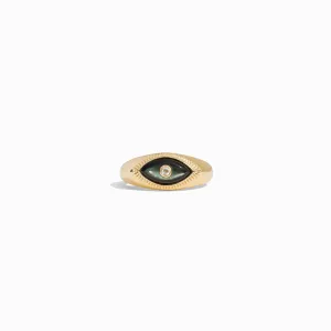 Third Eye Black Mother of Pearl Ring