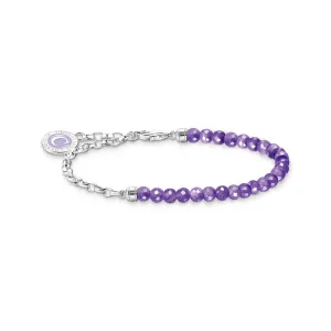 Thomas Sabo Sterling Silver Charmista Amethyst Bead 17cm Charm Bracelet