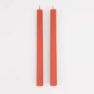 Tomato Red Table Candles (x 2)