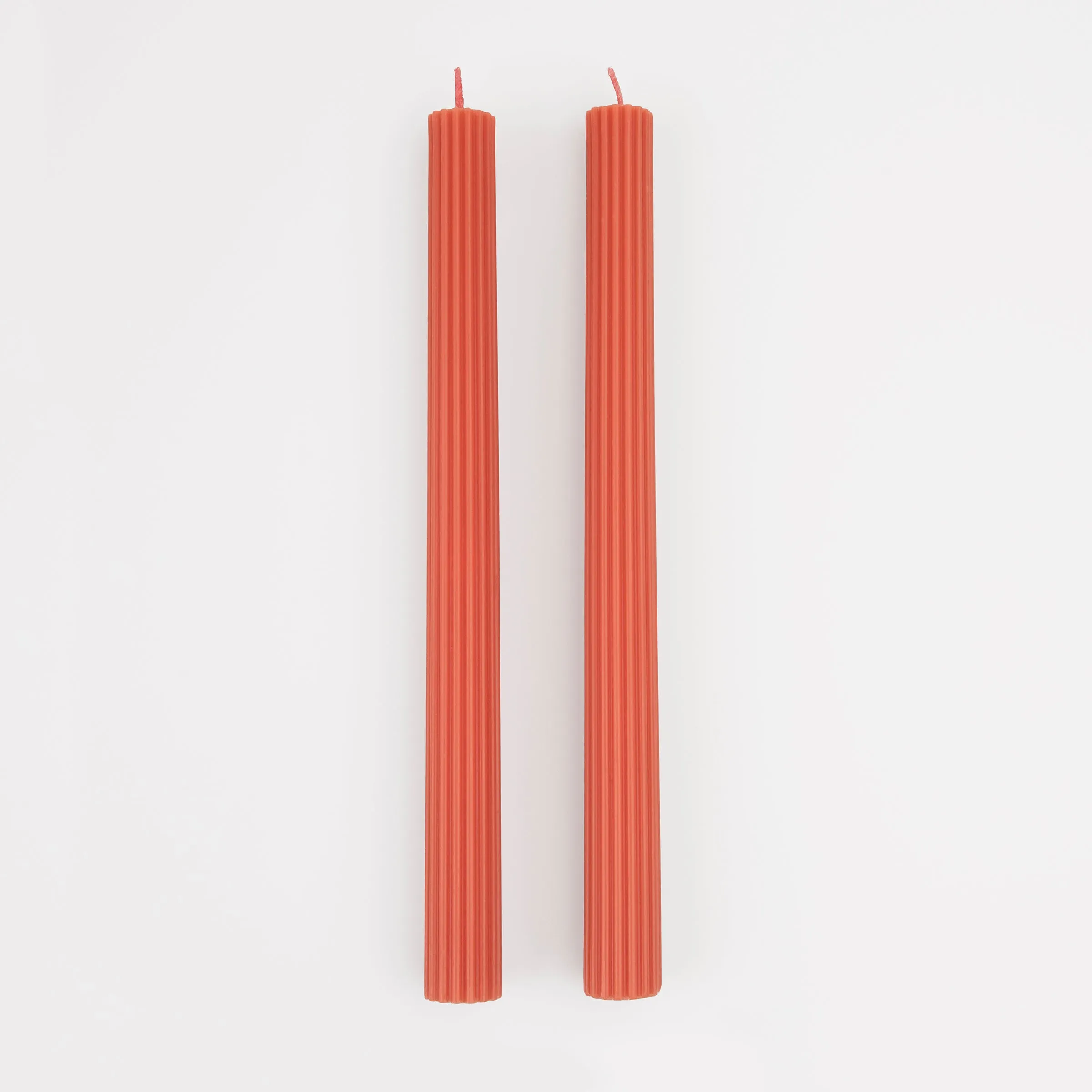 Tomato Red Table Candles (x 2)