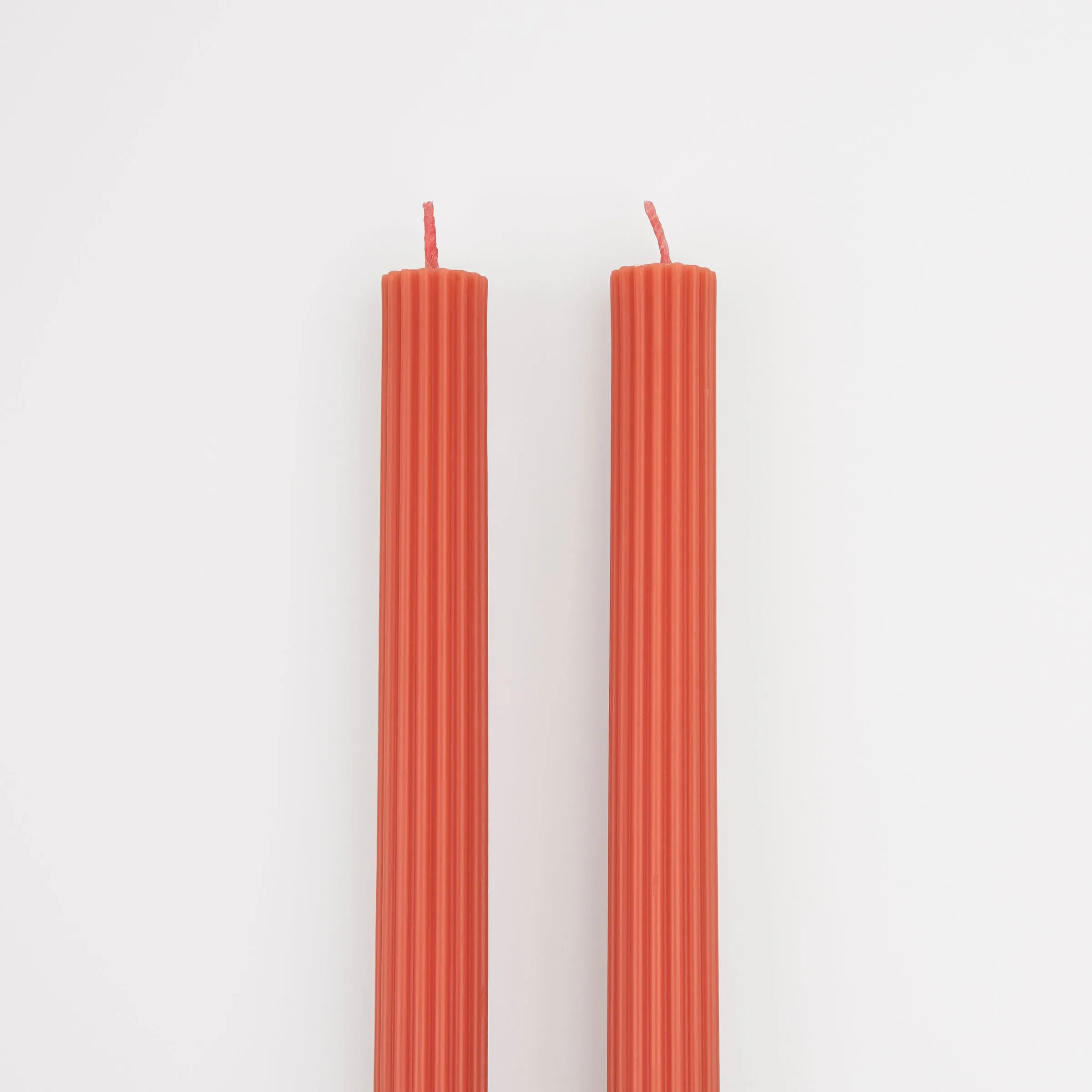 Tomato Red Table Candles (x 2)