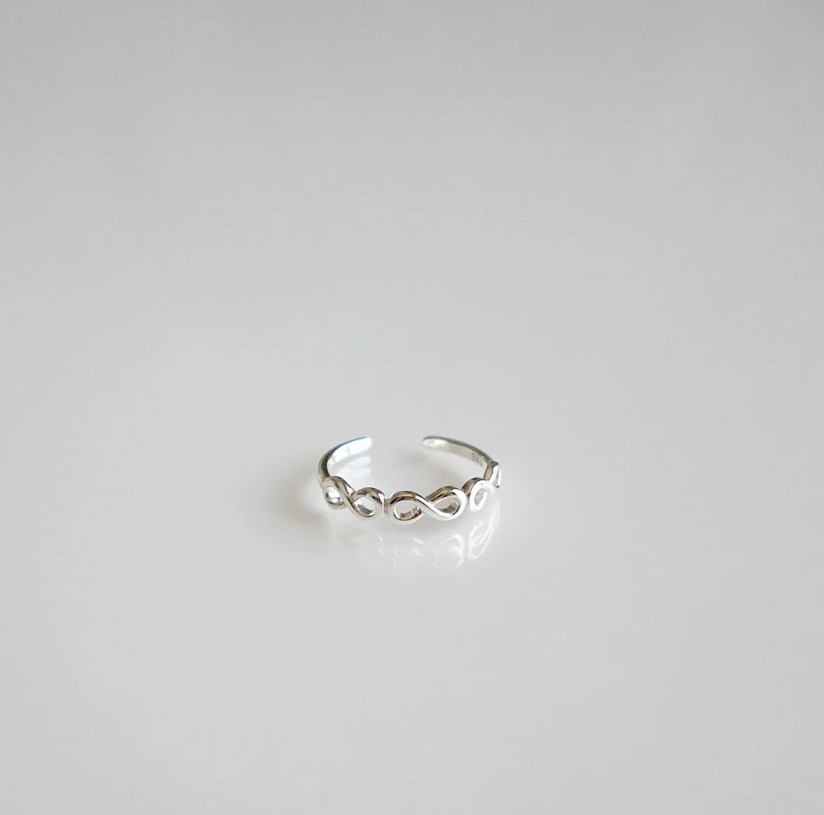 Triple Infinity Adjustable Toe Ring/Middy Ring .925 sterling silver