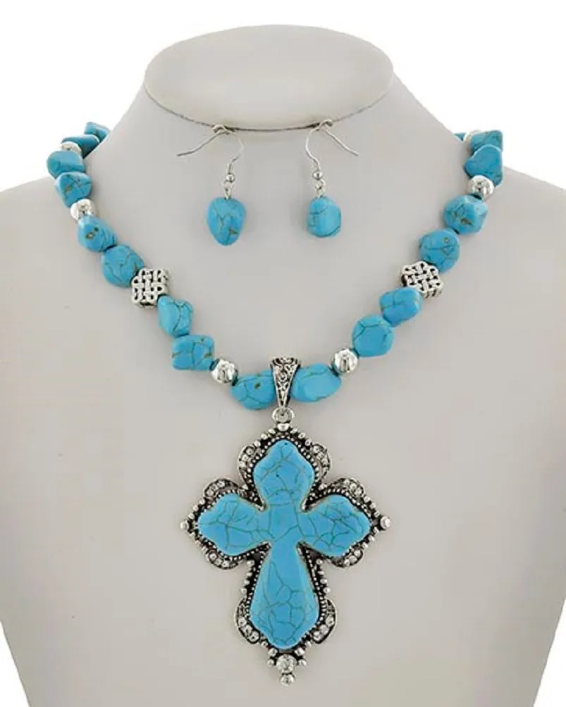 Turquoise Cross Necklace