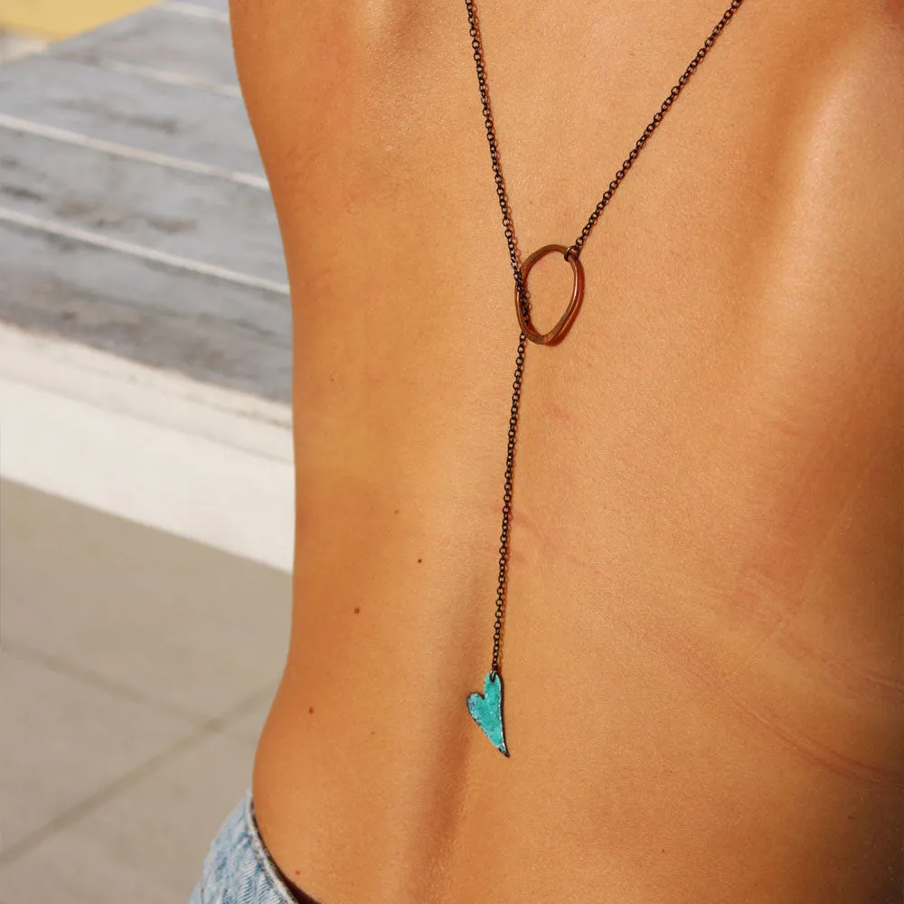 Turquoise Heart Cirque Lariat