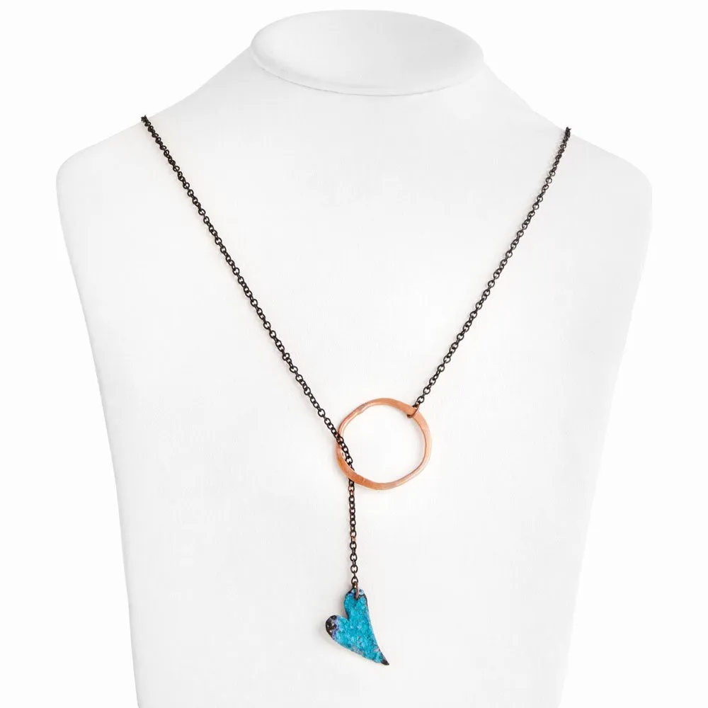 Turquoise Heart Cirque Lariat