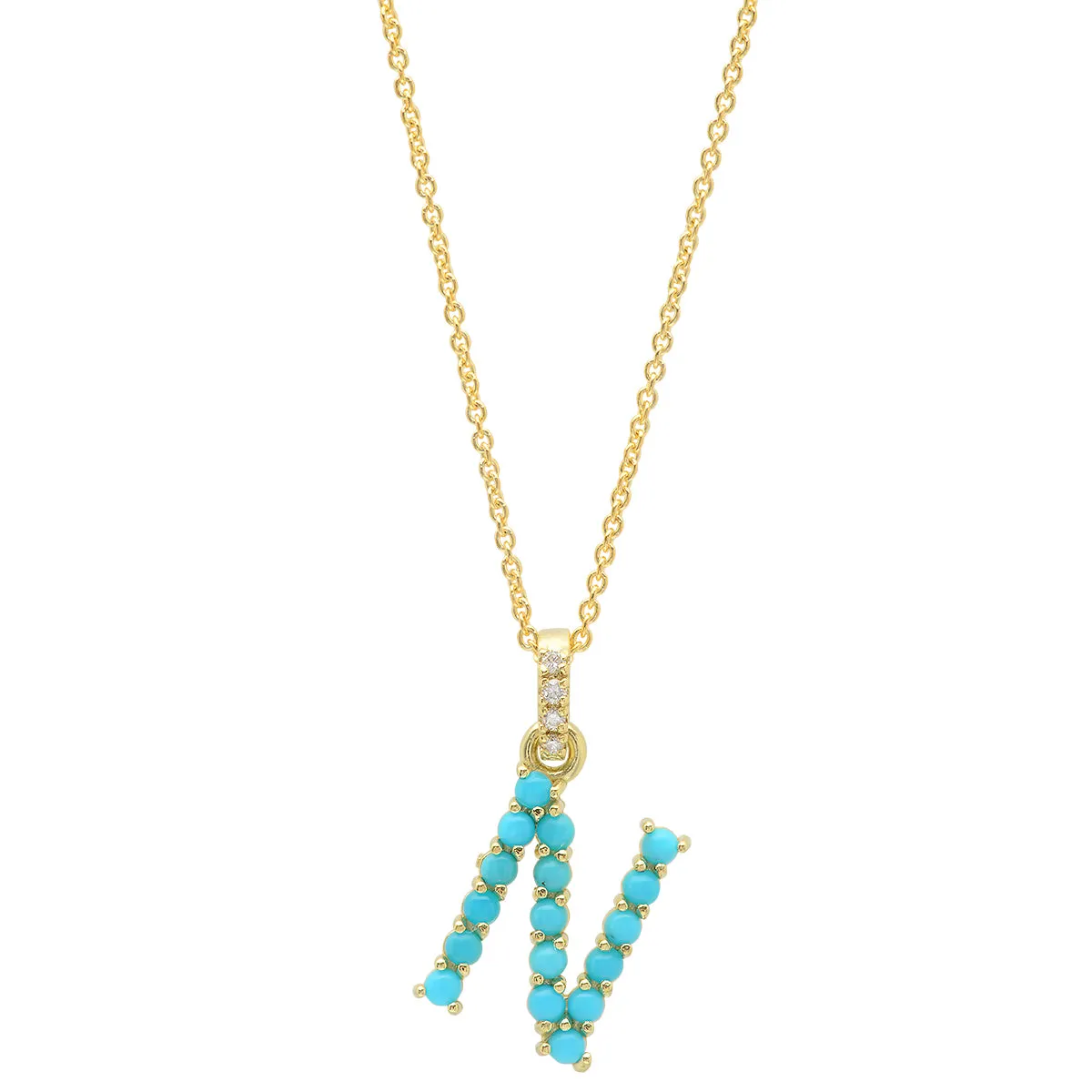 Turquoise Letter Necklace