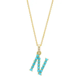 Turquoise Letter Necklace