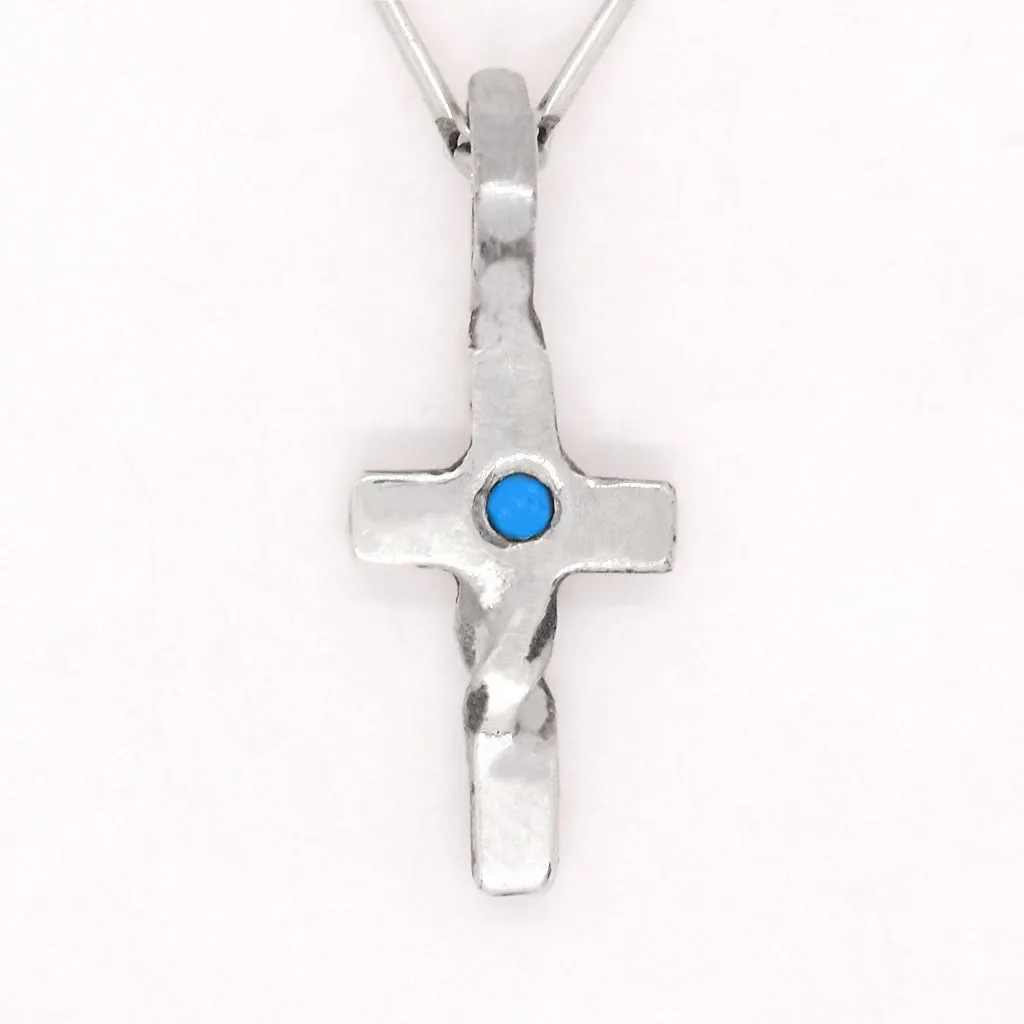 Twisted Cross with Turquoise Pendant