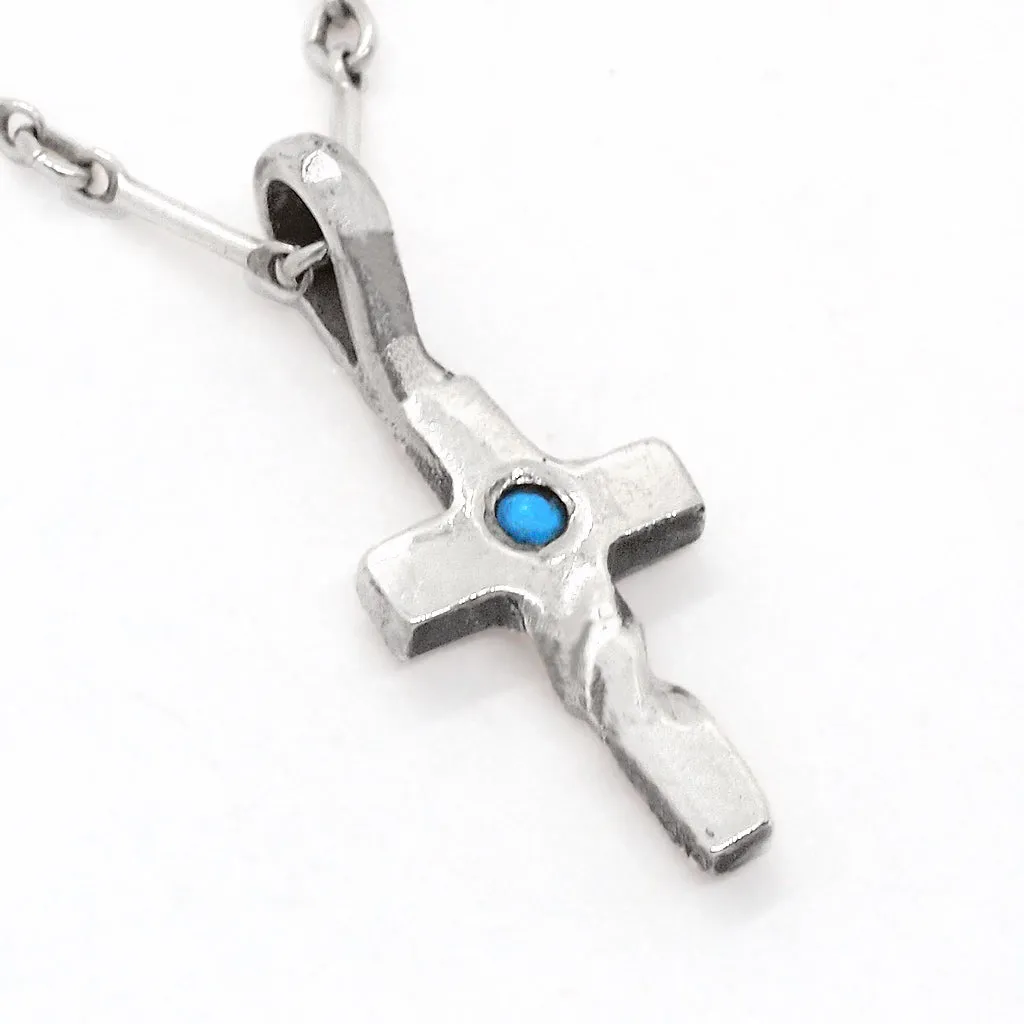 Twisted Cross with Turquoise Pendant