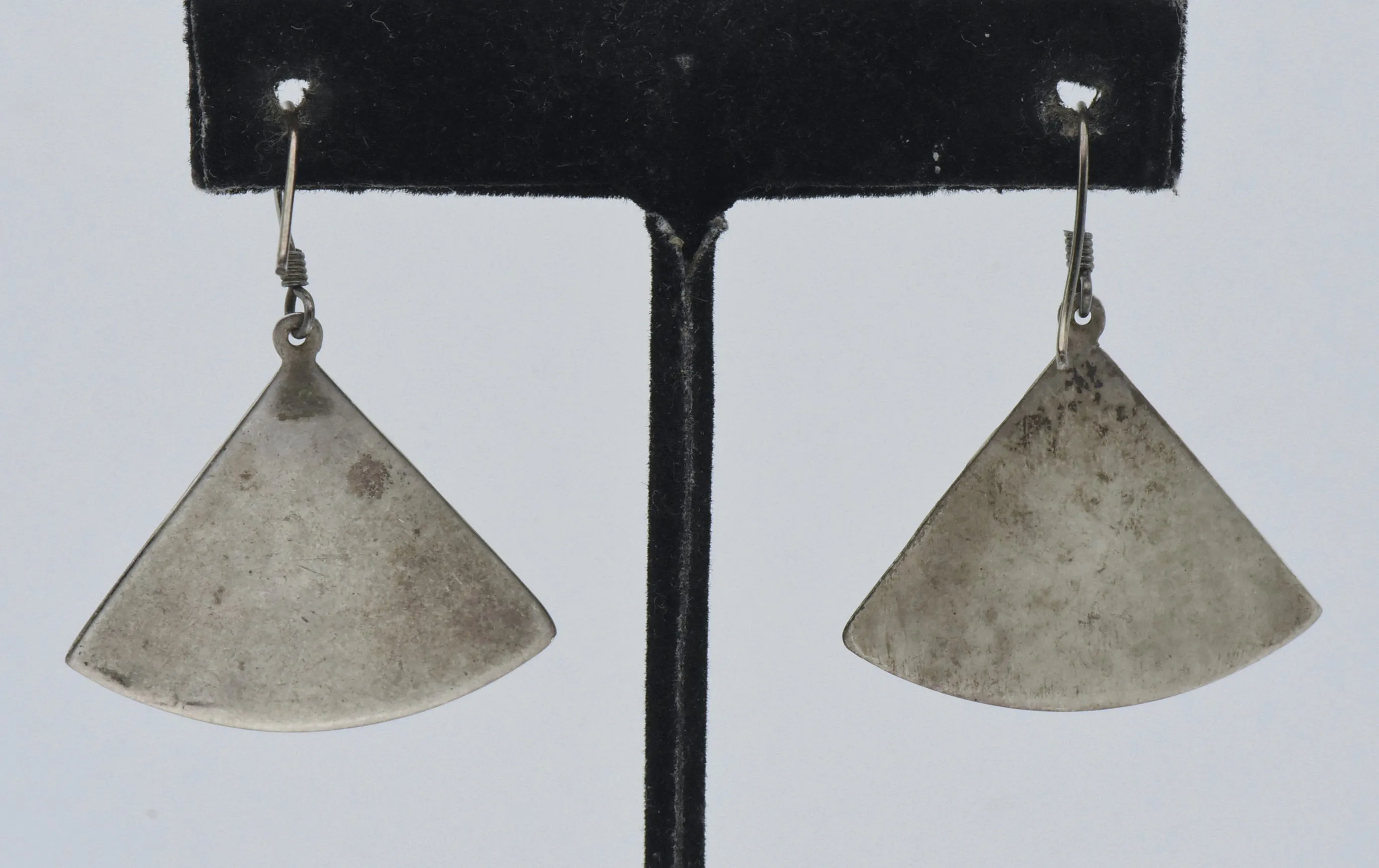 Vintage Sterling Silver Triangular Dangle Earrings