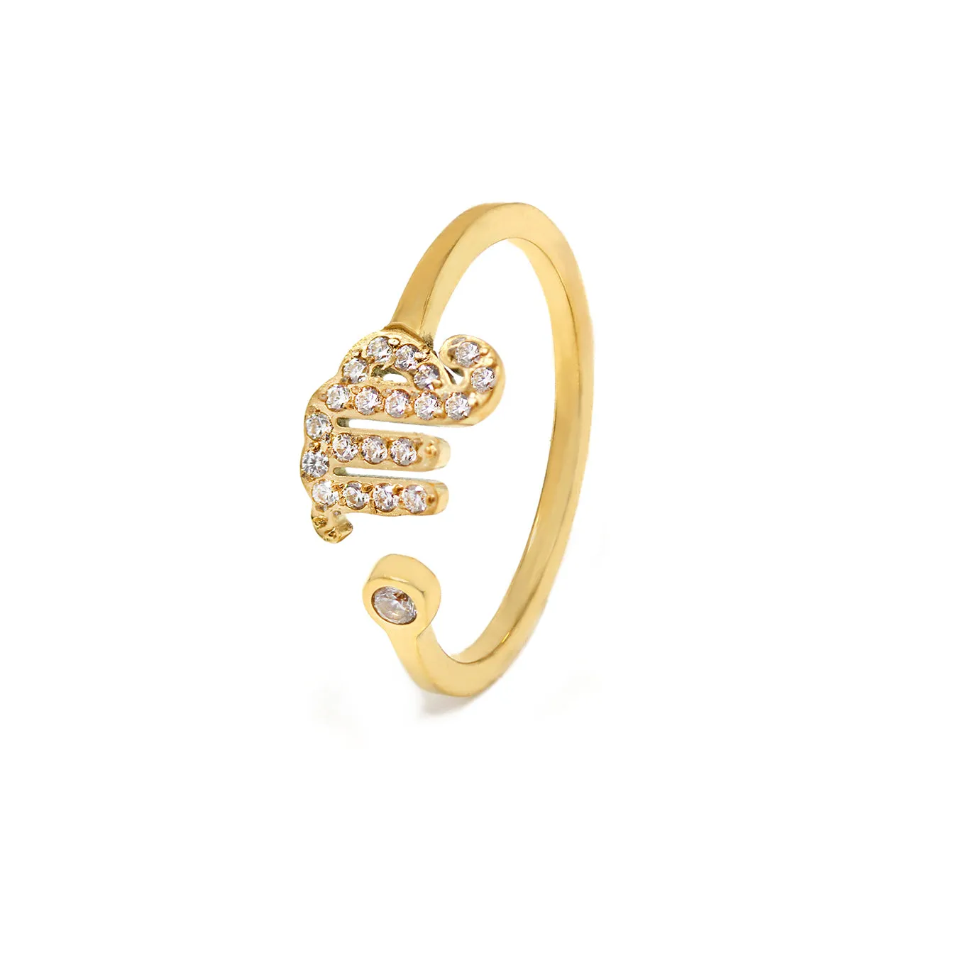 Virgo Ring with CZ Stones - Yellow Gold