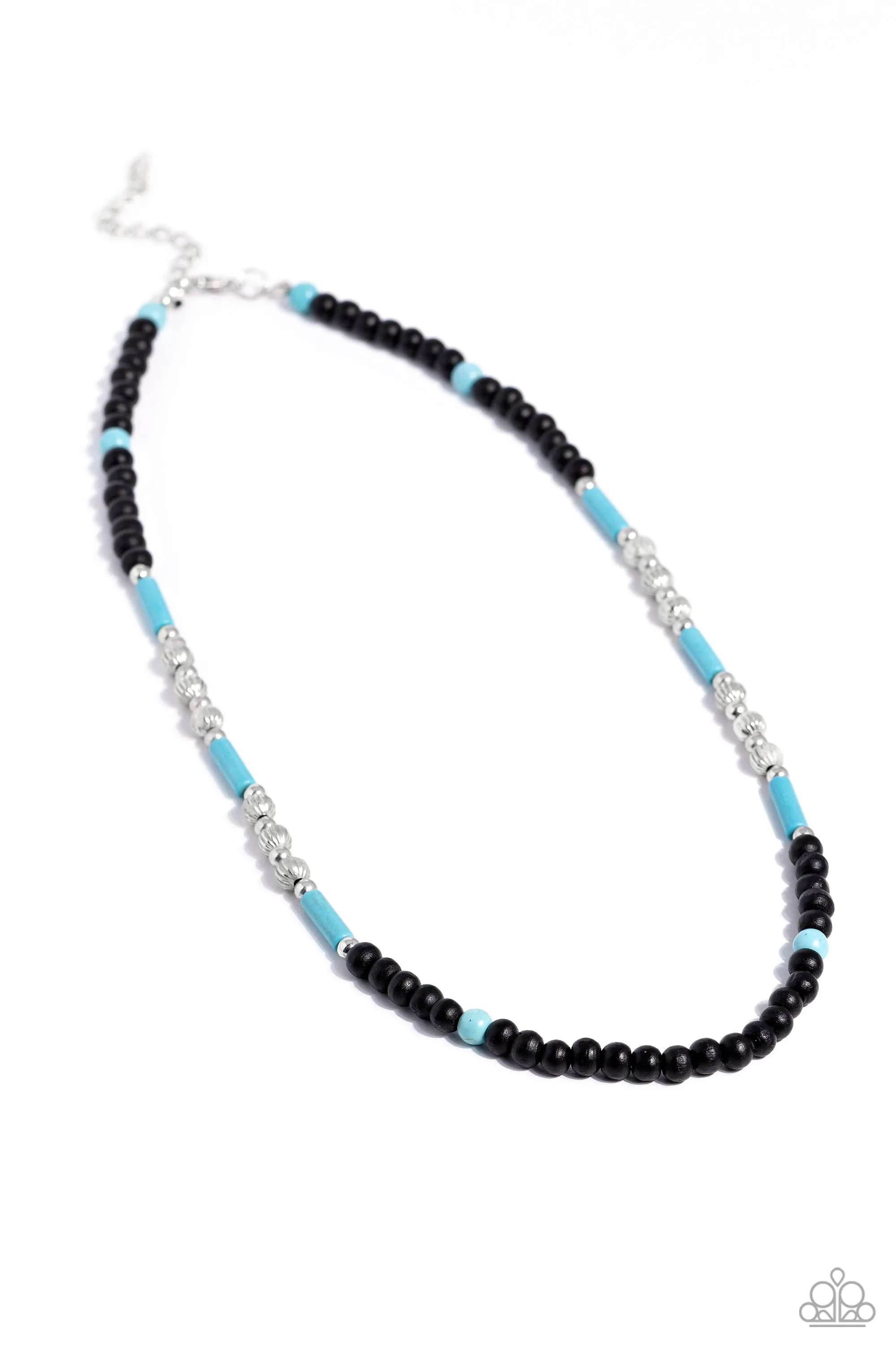 Volcanic Valiance - Blue Necklace - Paparazzi Accessories