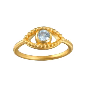 Watchful Eye Blue Topaz Ring