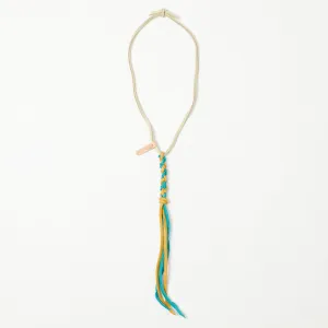 Yuketen Braided Leather Necklace - Turquoise/Gold