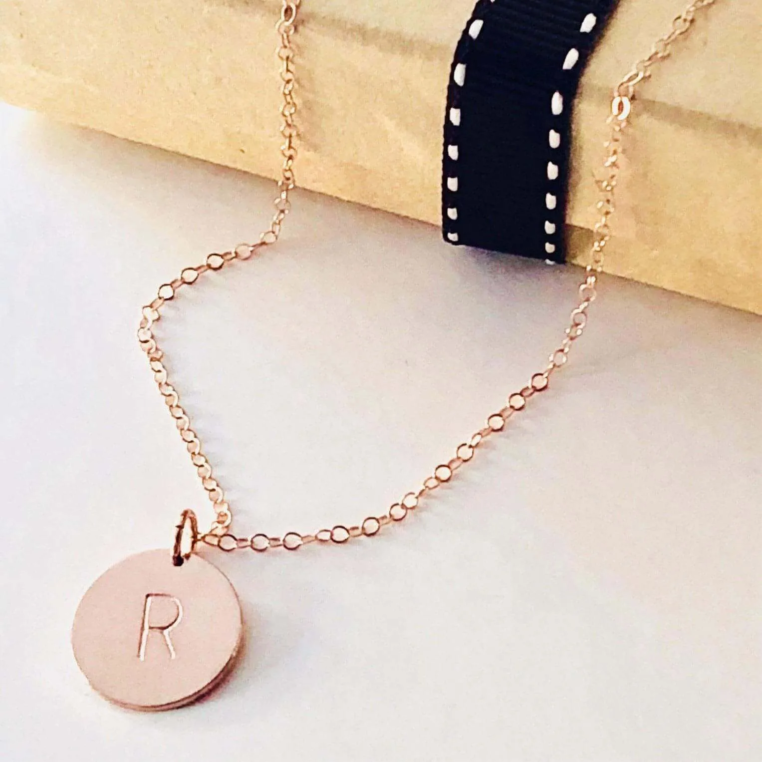 Zoe Rose Gold Initial Necklace