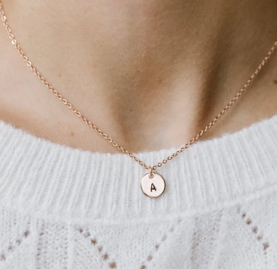 Zoe Rose Gold Initial Necklace