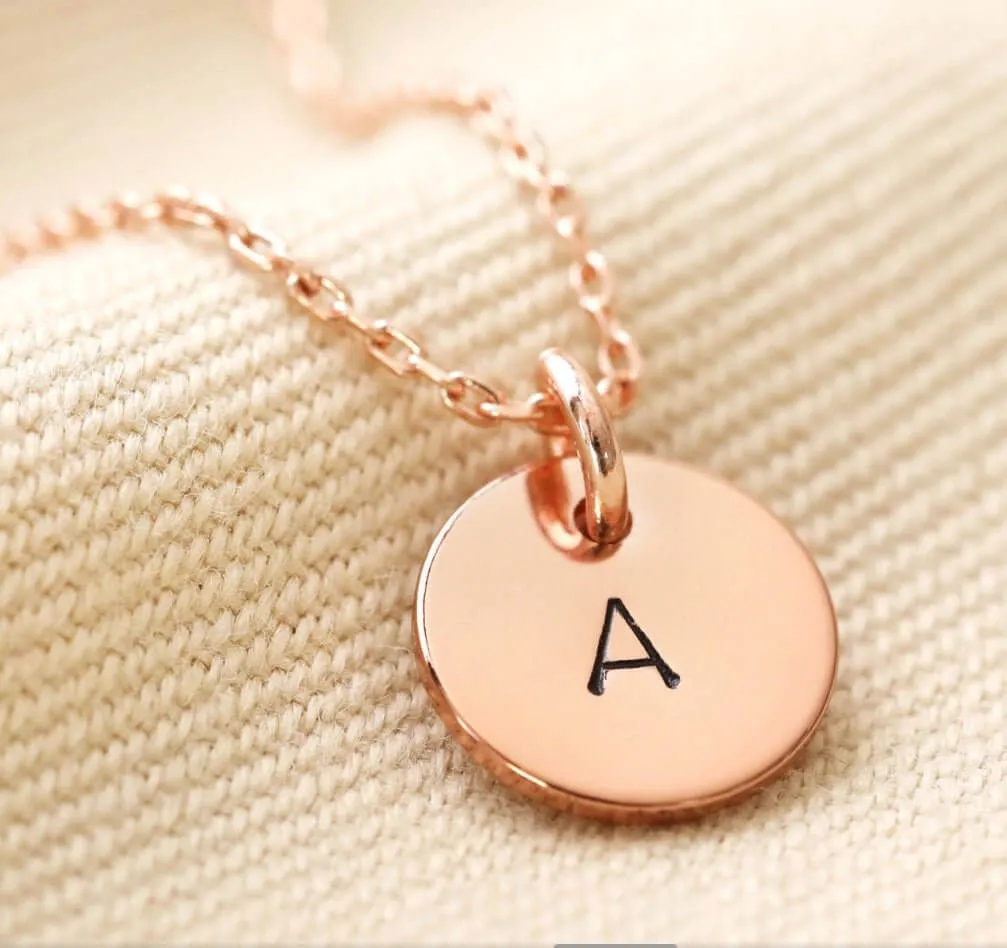 Zoe Rose Gold Initial Necklace